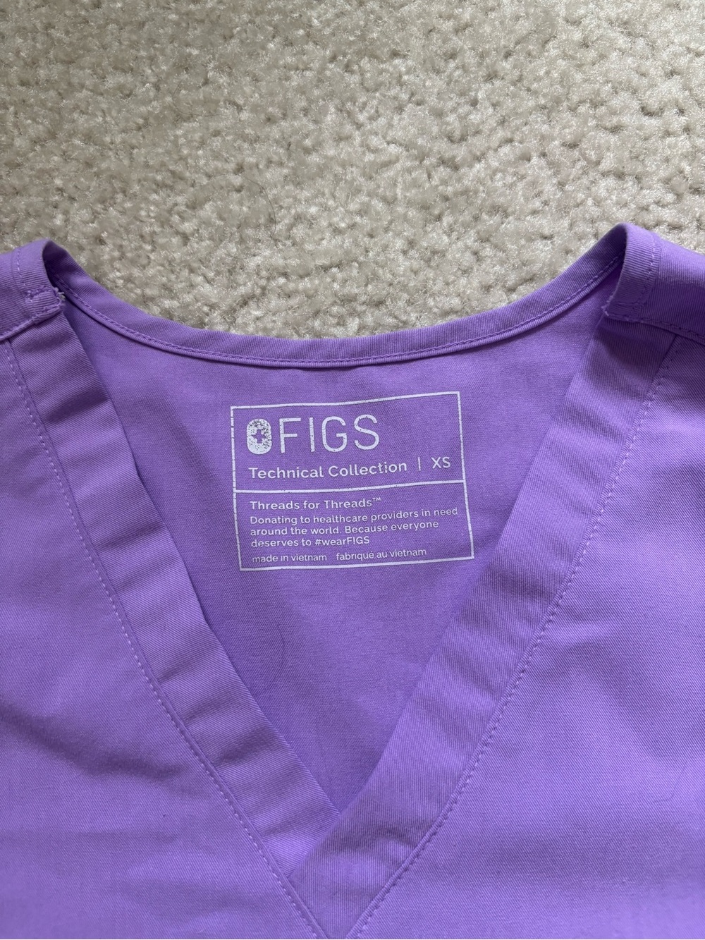 FIGS Purple Scrub Top - Picture 2 of 3